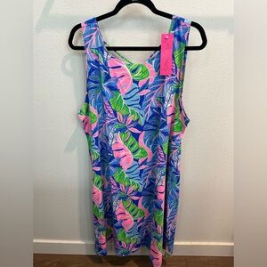 Lilly Pulitzer Kristen Dress Blue Grotto Beleaf in Yourself XXL NWT